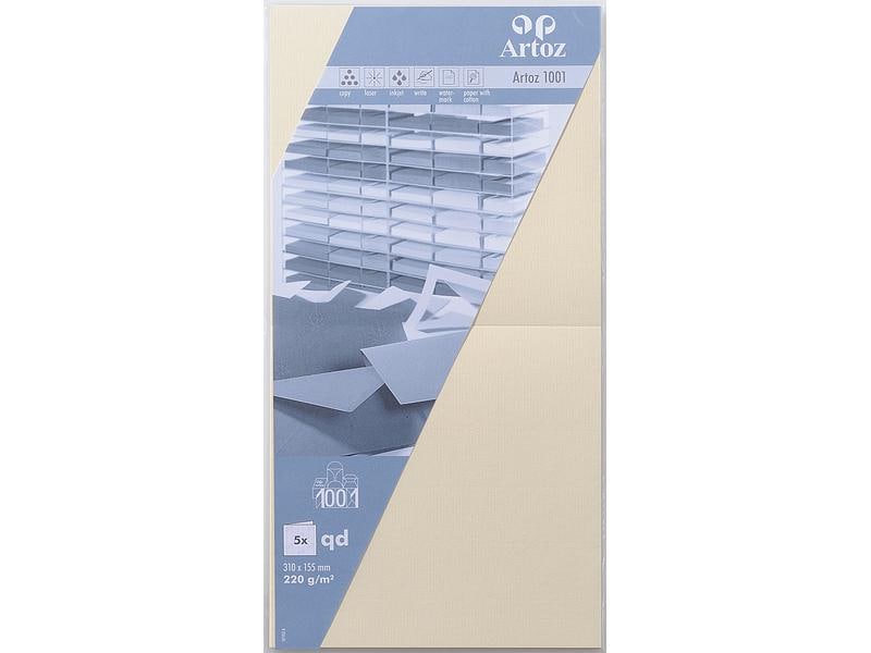 Artoz Carte vierge 1001, 15.5 x 15.5 cm, 5 feuilles, Chamois