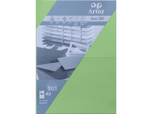Artoz Carte vierge 1001, A5, 5 feuilles, vert bouleau