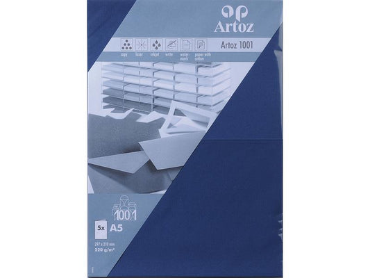 Artoz Carte vierge 1001, A5, 5 feuilles, bleu classique
