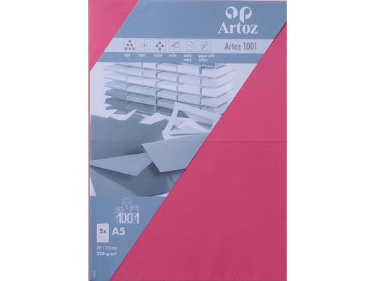 Artoz Carte vierge 1001, A5, 5 feuilles, fuchsia