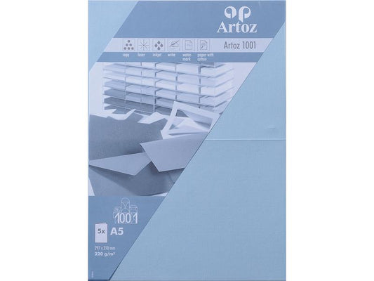 Artoz Carte vierge 1001, A5, 5 feuilles, bleu pastel