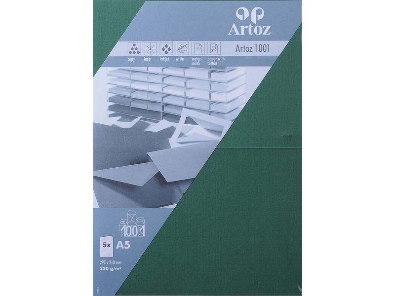 Artoz Carte vierge 1001, A5, 5 feuilles, Racinggreen