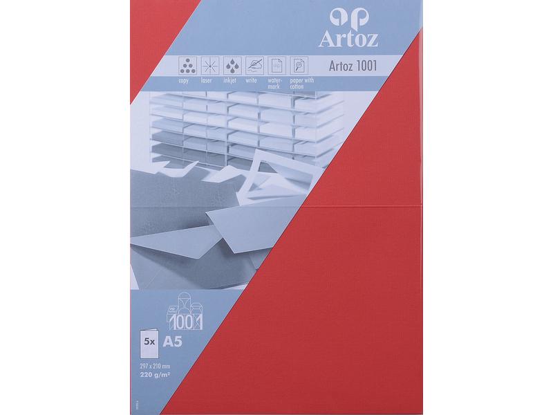Artoz Carte vierge 1001, A5, 5 feuilles, rouge