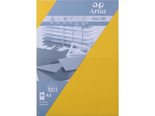Artoz Carte vierge 1001, A5, 5 feuilles, jaune soleil