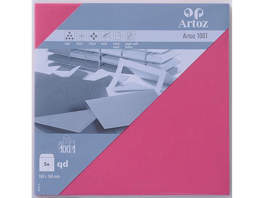 Artoz Enveloppe 1001, 16 x 16 cm, 5 Pièce/s, Fuchsia