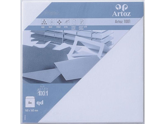 Artoz Enveloppe 1001, 16 x 16 cm, 5 Pièce/s, Fleur blanche