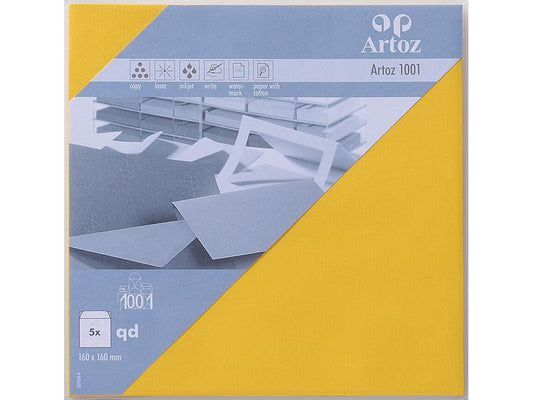 Artoz Enveloppe 1001, 16 x 16 cm, 5 Pièce/s, Sunny Yellow