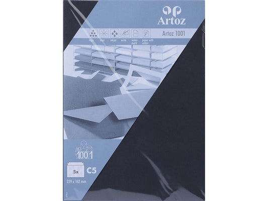 Artoz Enveloppe 1001, C5, 5 Pièce/s, Noir