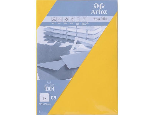Artoz Enveloppe 1001, C5, 5 Pièce/s, Sunny Yellow