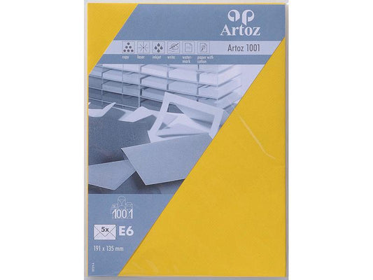 Artoz Enveloppe 1001, E6, 5 Pièce/s, Jaune soleil
