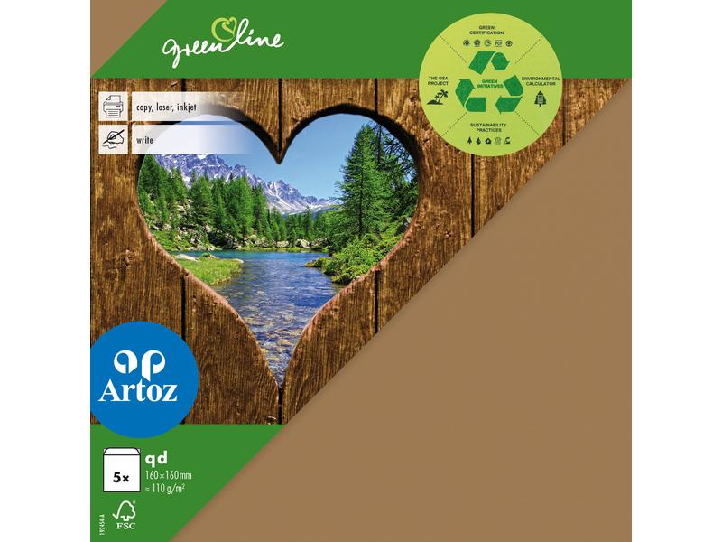 Artoz Enveloppe Green Line 16 x 16 cm, 5 Pièce/s, Marron