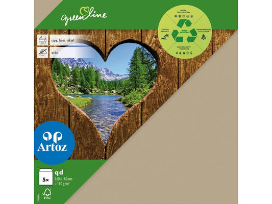 Artoz Enveloppe Green Line 16 x 16 cm, 5 Pièce/s, Marron clair