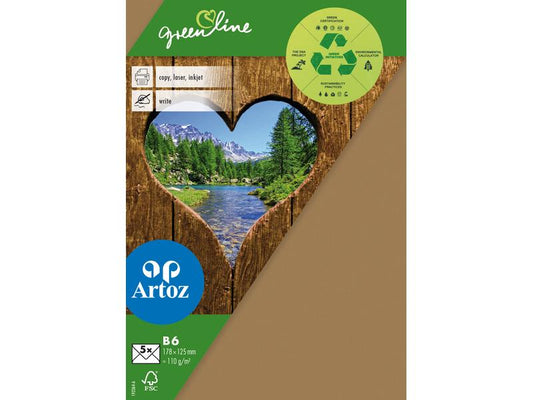 Artoz Enveloppe Green Line B6, 5 Pièce/s, Marron