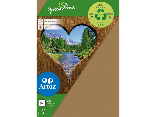 Artoz Enveloppe Greenline C5, 5 Pièce/s, Marron