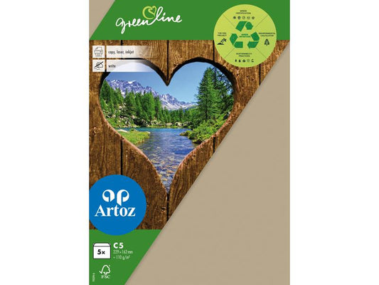 Artoz Enveloppe Green Line C5, 5 Pièce/s, Marron clair