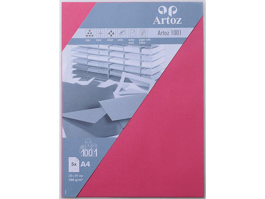 Artoz Papier à lettres 1001 A4 100 g/m² 5 feuilles, fuchsia