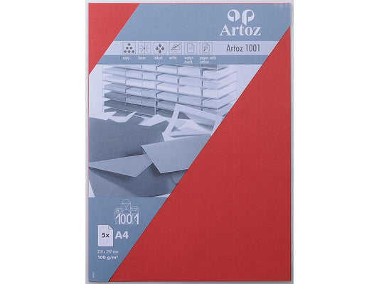 Artoz Papier à lettres 1001 A4 100 g/m² 5 Blatt, Rouge