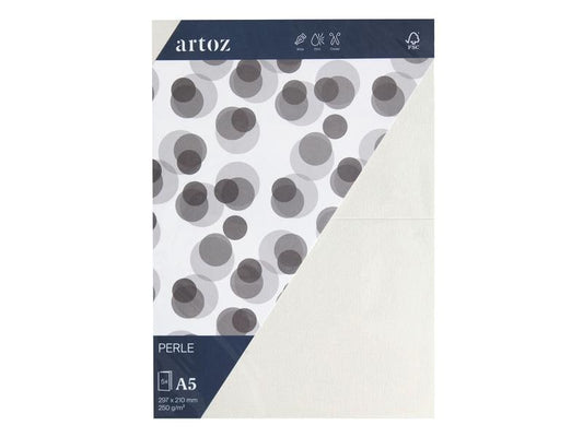 Artoz Carte vierge Perle A5, 5 pièces, blanc