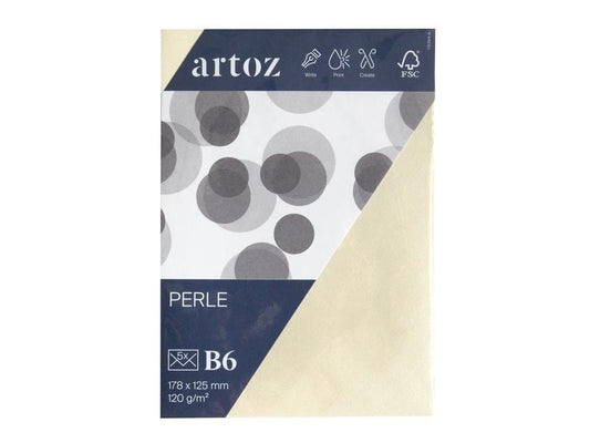 Artoz Enveloppe Perle B6, 5 Pièce/s, Ivoire