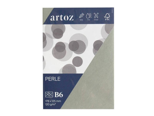 Artoz Enveloppe Perle B6, 5 Pièce/s, Argent