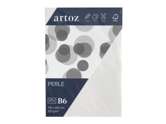 Artoz Enveloppe Perle B6, 5 Pièce/s, Blanc