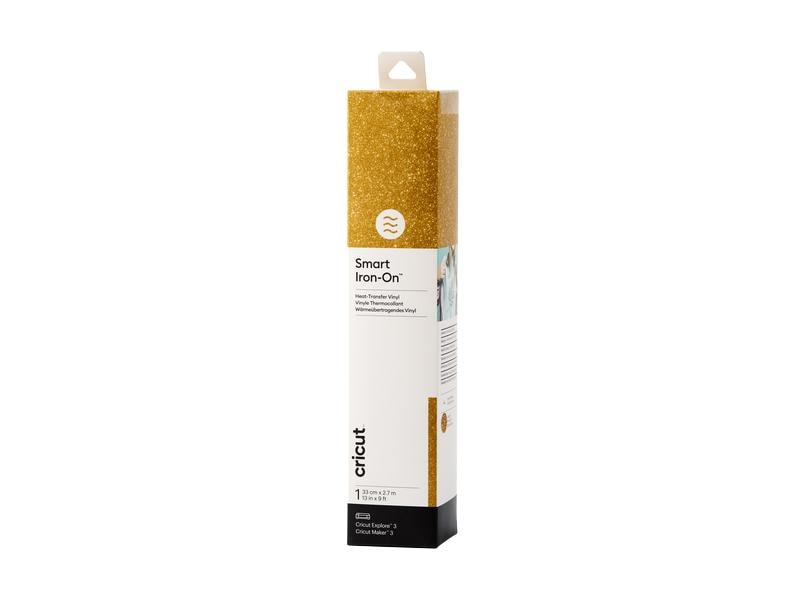 Cricut Film thermocollant Smart Glitter 33 x 273 cm, 1 pièce, or