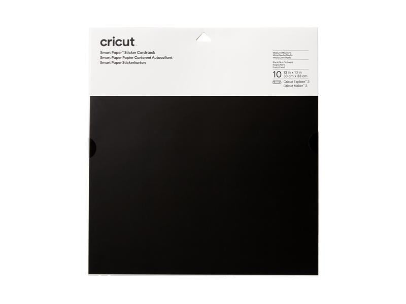 Cricut Papier autocollant Smart 30.5 x 30.5 cm, 10 feuilles, Noir