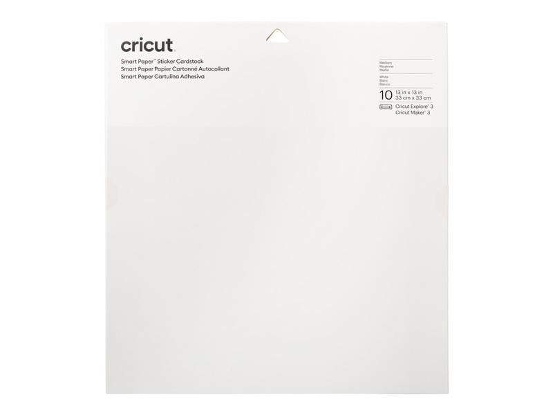 Cricut Papier autocollant Smart 30.5 x 30.5 cm, 10 feuilles, Blanc