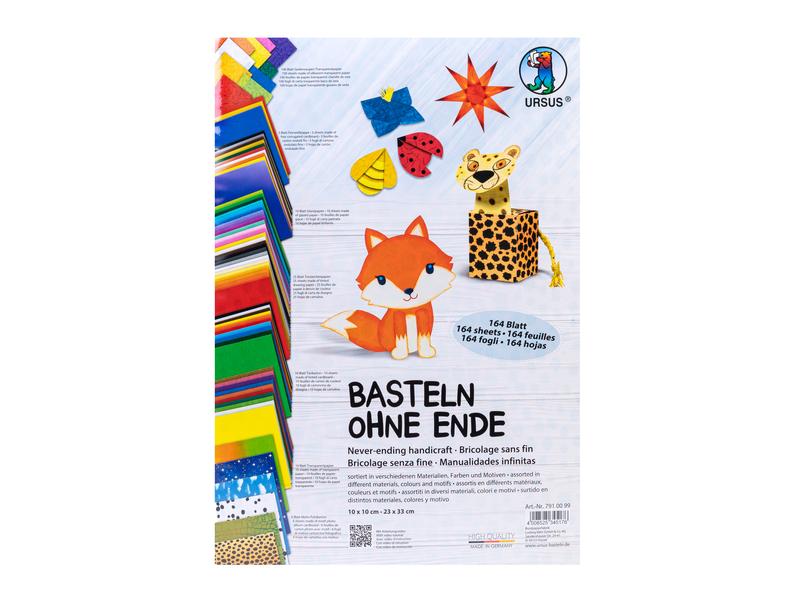 URSUS Papier de bricolage Un bricolage sans fin Ensemble de 164 feuilles, Multicolore