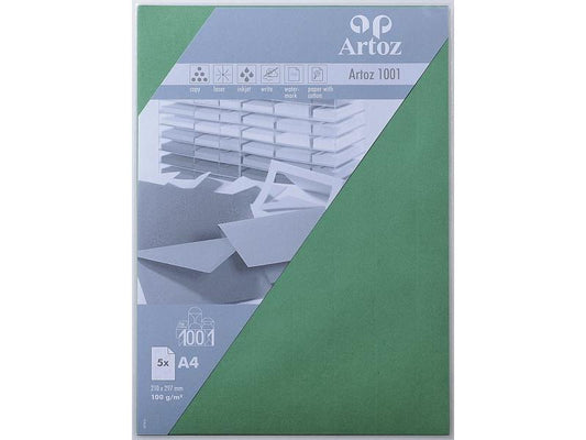 Artoz Papier à lettres 1001 A4 100 g/m² Sapin vert, 5 feuilles