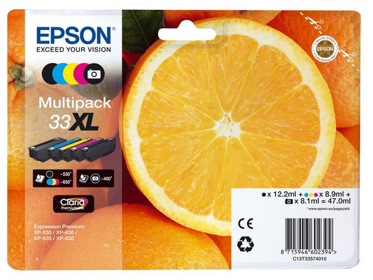 Epson Encre Nr. 33XL / C13T33574011 BK, BK Photo, C, M, Y