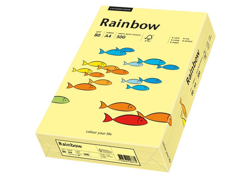 Rainbow Papier pour photocopie Rainbow 80 g/m² A4, Jaune clair