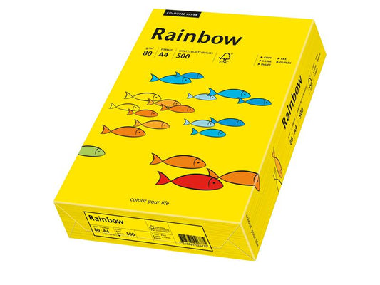 Rainbow Papier pour photocopie Rainbow 80 g/m² A4, Jaune intense