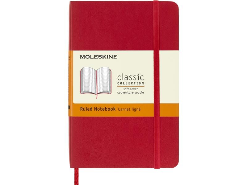 Moleskine Bloc-notes Classic A6, ligné, couverture souple écarlate