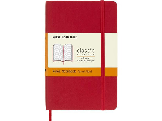 Moleskine Bloc-notes Classic A6, ligné, couverture souple écarlate