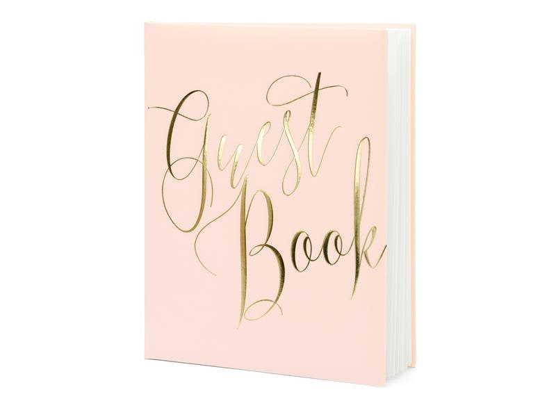 Partydeco Livre d’or Guest Book 20 x 24.5 cm, rose/or