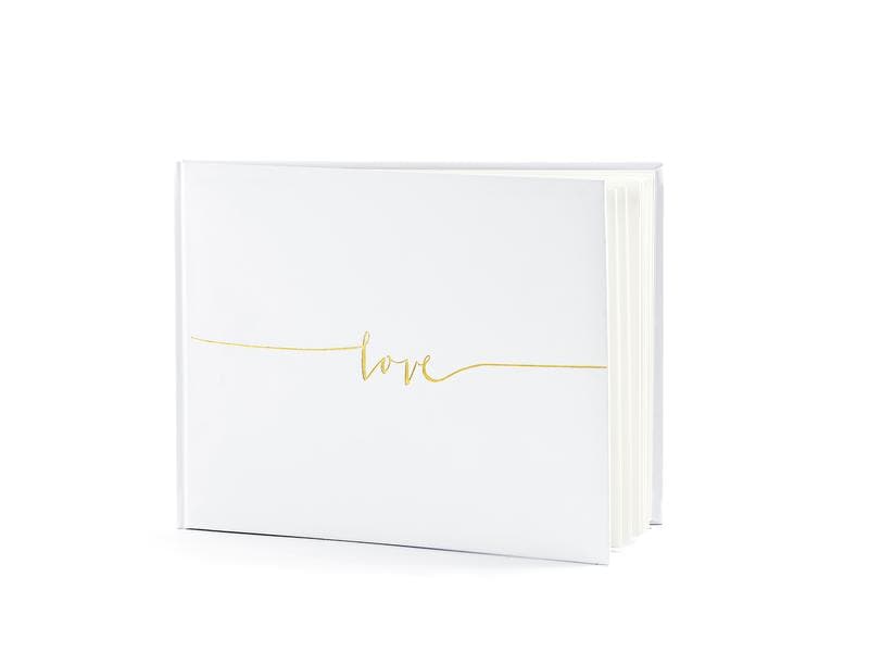 Partydeco Livre d’or Love 24 x 18.5 cm, blanc/or