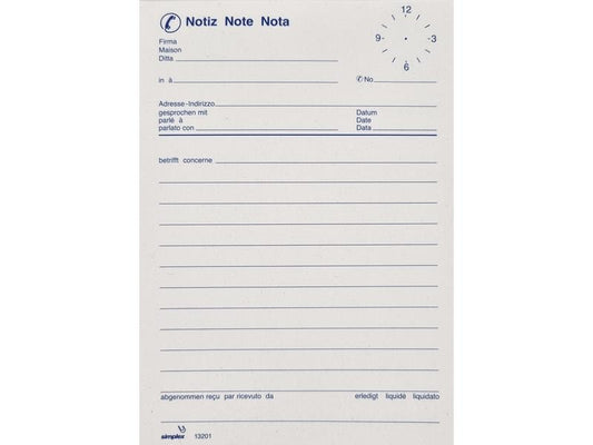 Simplex Bloc-notes A6 70 feuilles, téléphone