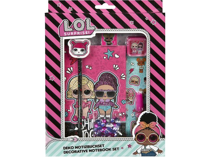 Undercover Bloc-notes LOL Surprise 11.8 x 17.7 cm, Vierge, Rose/Noir