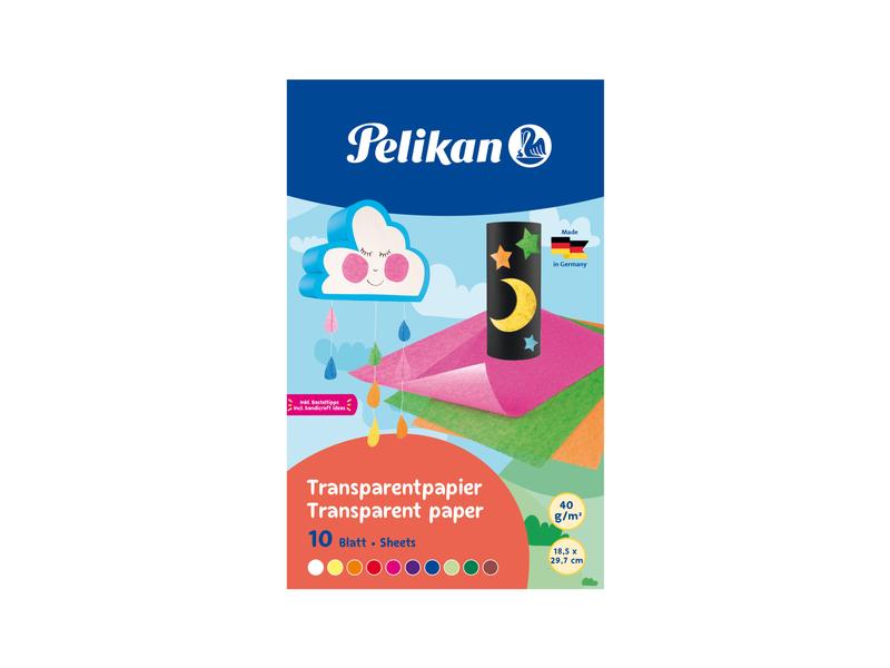 Pelikan Papier transparent 10 feuilles couleurs assorties