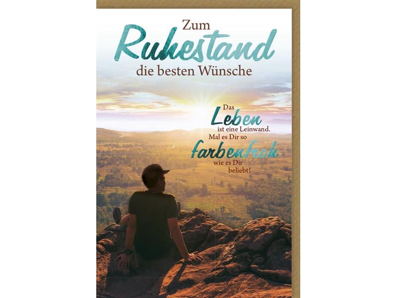 Braun + Company Carte de félicitations à la retraite 11.5 x 17 cm, enveloppe incluse