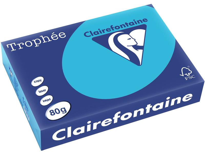 Clairefontaine Papier pour photocopie Trophée A4, 80 g/m², bleu eau, 500 feuilles