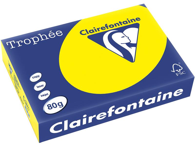 Clairefontaine Papier pour photocopie Trophée A4, 80 g/m², jaune colza, 500 feuilles
