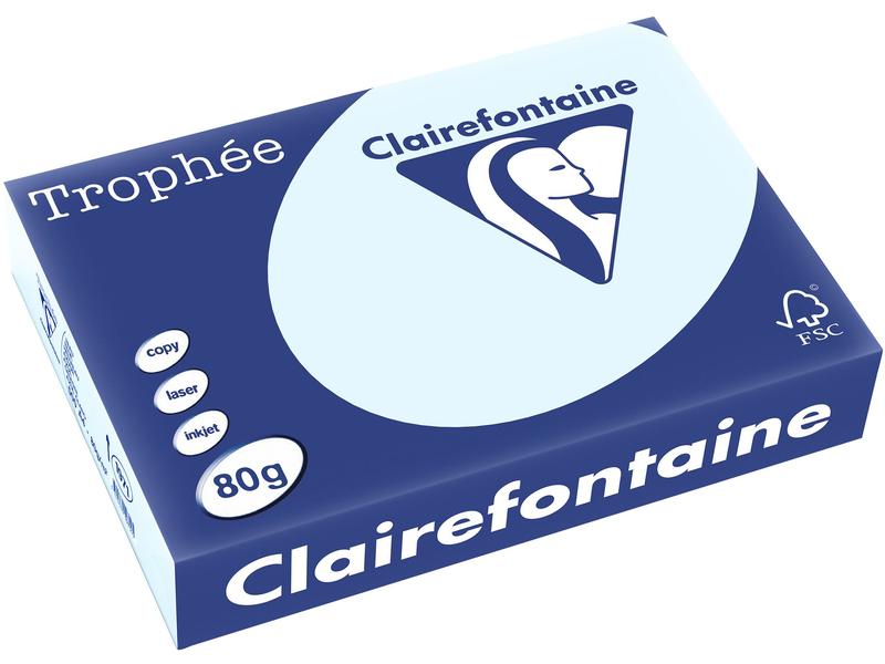 Clairefontaine Papier pour photocopie Trophée A4, 80 g/m², bleu pastel, 500 feuilles