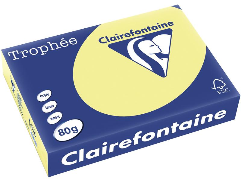 Clairefontaine Papier pour photocopie Trophée A4, 80 g/m², jaune clair, 500 feuilles