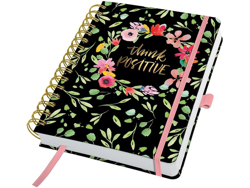 Jolie Agenda journalier Flower Love A5, non daté, Vert/Rose/Noir