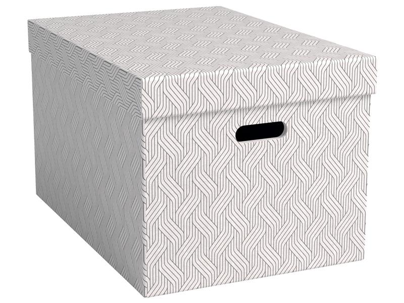 VON Boîte d’archivage Large 46 l, 3 pièces, Blanc