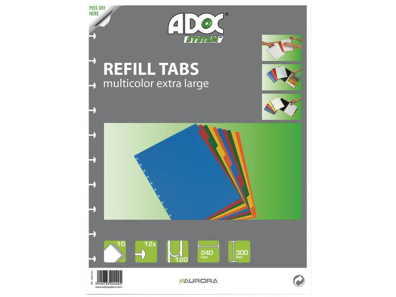 Adoc Carnet de notes Registre de remplacement A4, 5 couleurs