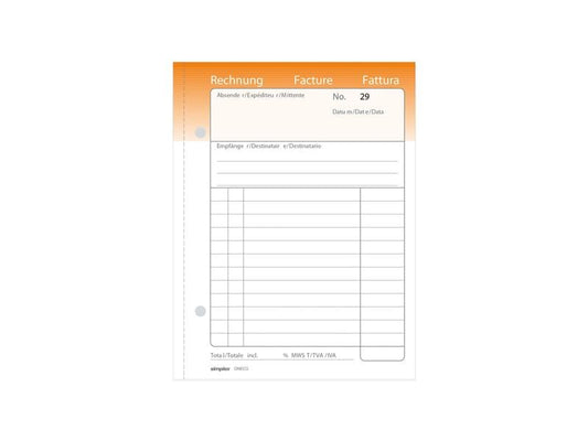 Simplex Cahier autocopiant A6 Livre de comptes