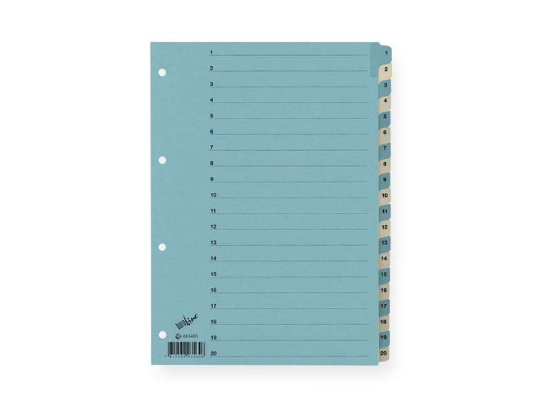 Büroline Registre A4, 1 rangée, 20 onglets Bleu/Beige